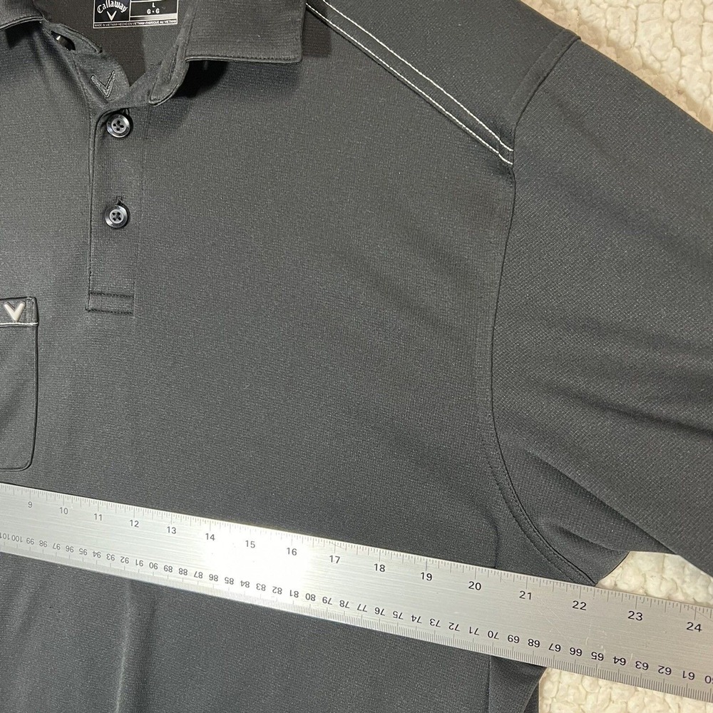 Callaway Golf Polo Men's L Black Pebble Beach Logo Athleisure Casual Lightweight - Picture 12 of 15